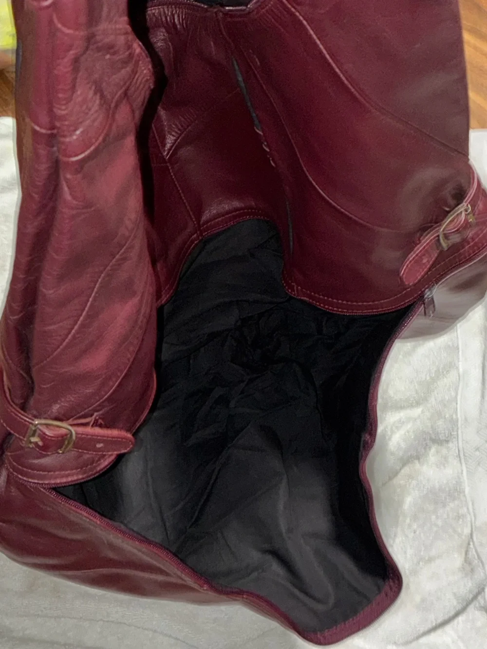 Y2K vtg Monochromatic Patchwork XXL Leather Hobo